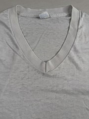 Vtg JC Penney Paper Thin T-Shirt Burnout Work WIP Distressed V Neck 70s 80s M/L