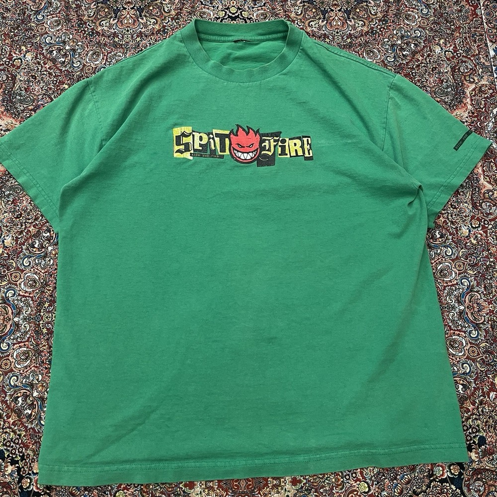 vintage green Spitfire 90s _20s skateboard t-shirt