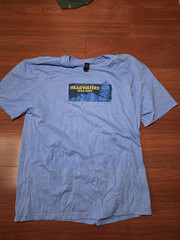 Next Level Apparel Headwaters Trail Runs Blue Graphic T-Shirt Men’s Size L