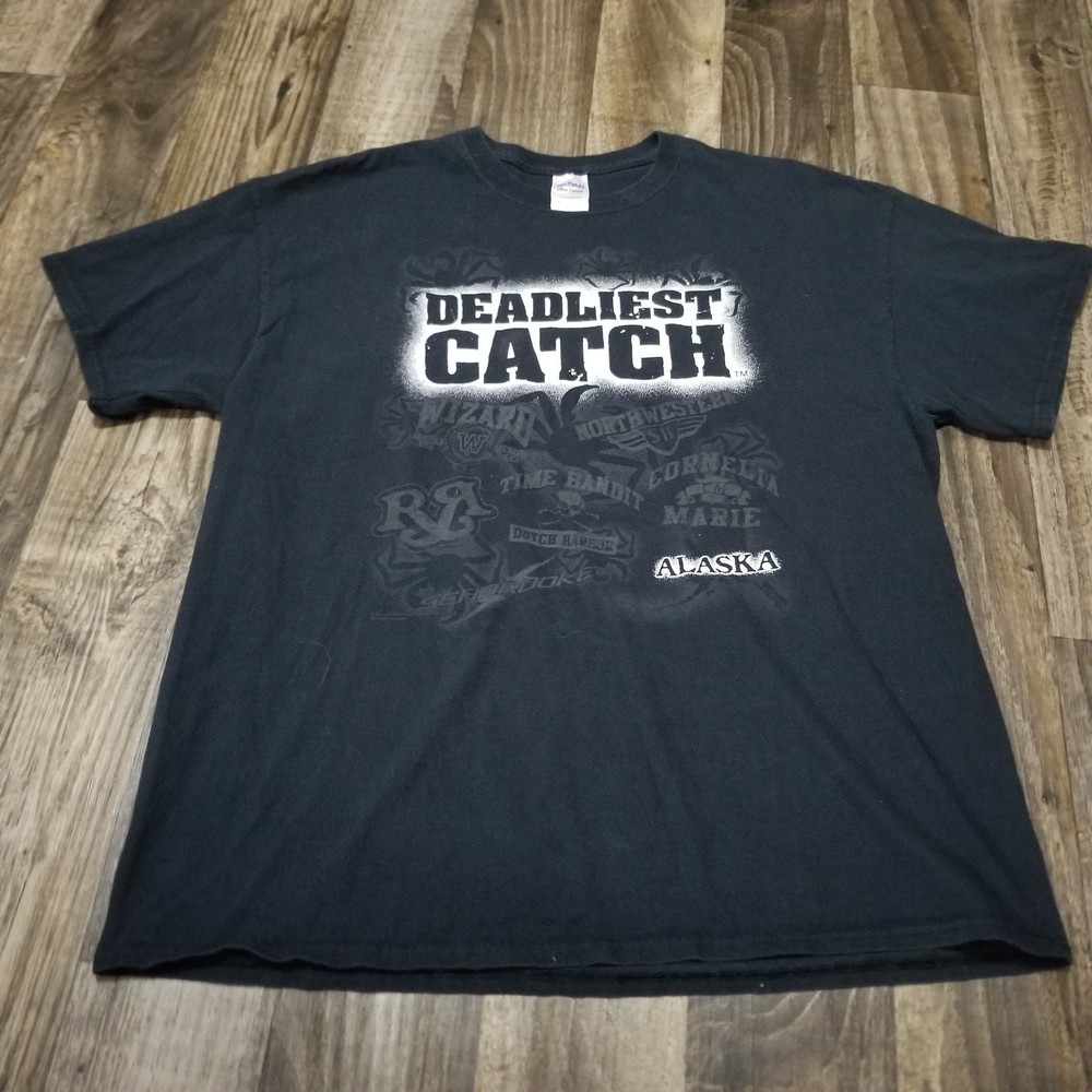 Deadliest Catch Alaska Black 2011 Discovery Channel Size XL Crab Boat