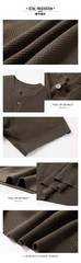 Henry Collar Short-Sleeved Knitted Sweater Men Breathable Summer Fashion