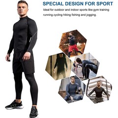 Men Compression Sport T-Shirt Quick Dry Fitness Running Gym Tight Long Sleeve 28