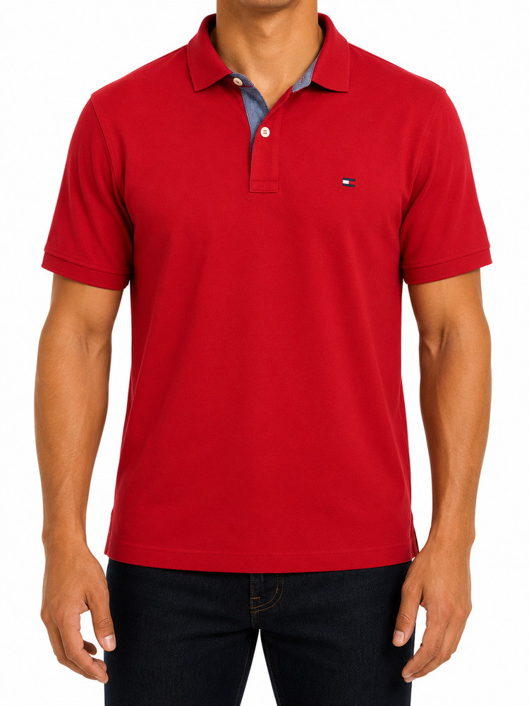 Tommy Hilfiger Men’s Red Slim Fit Polo Shirt Size M