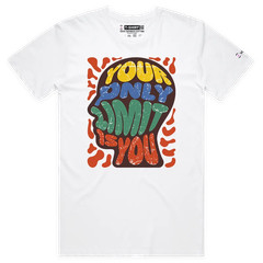 VOICEART Your Only Limit Is You Quote Motivational T-Shirt with Premium Graphic