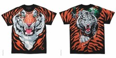 TIGER-All Over Big Print-EXOTIC WILDLIFE-2 SDD T-SHIRT S-M-L-XL-XXL Jungle