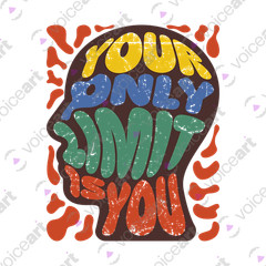 VOICEART Your Only Limit Is You Quote Motivational T-Shirt with Premium Graphic