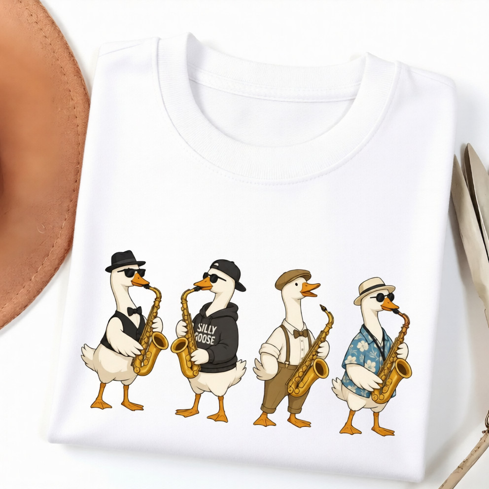 Saxophone Silly Goose Funny Band Student Gift T-Shirt