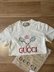 Gucci Tennis Embroidery Oversized T-Shirt in Off-White