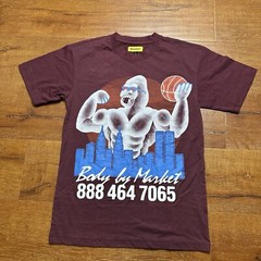 Chinatown Market T Shirt Mens S Burgundy Gorilla Body Street Urban Hype City NYC