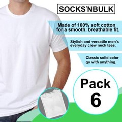 SOCKS’NBULK Mens Cotton Crew Neck Short Sleeve T-Shirts Mix Colors Bulk Pack