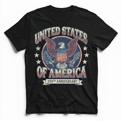 United States Of America 250th Anniversary Eagle Crest Vintage T-Shirt