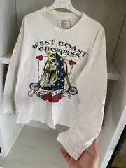 Vintage West Cost Choppers Crazy Longsleeve Y2K White Distresed