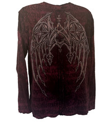 Vintage Affliction Buckle Shirt 2XL Burgundy Lava Wash Goth Y2K Grunge Mall USA