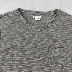 Carbon 2 Cobalt Pocket T Shirt Men Large Brown Striped V Neck Short Sleeve