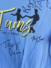 “The Tams” Signed Band T-Shirt Size Large 100% Cotton See Pics Stained NWOT