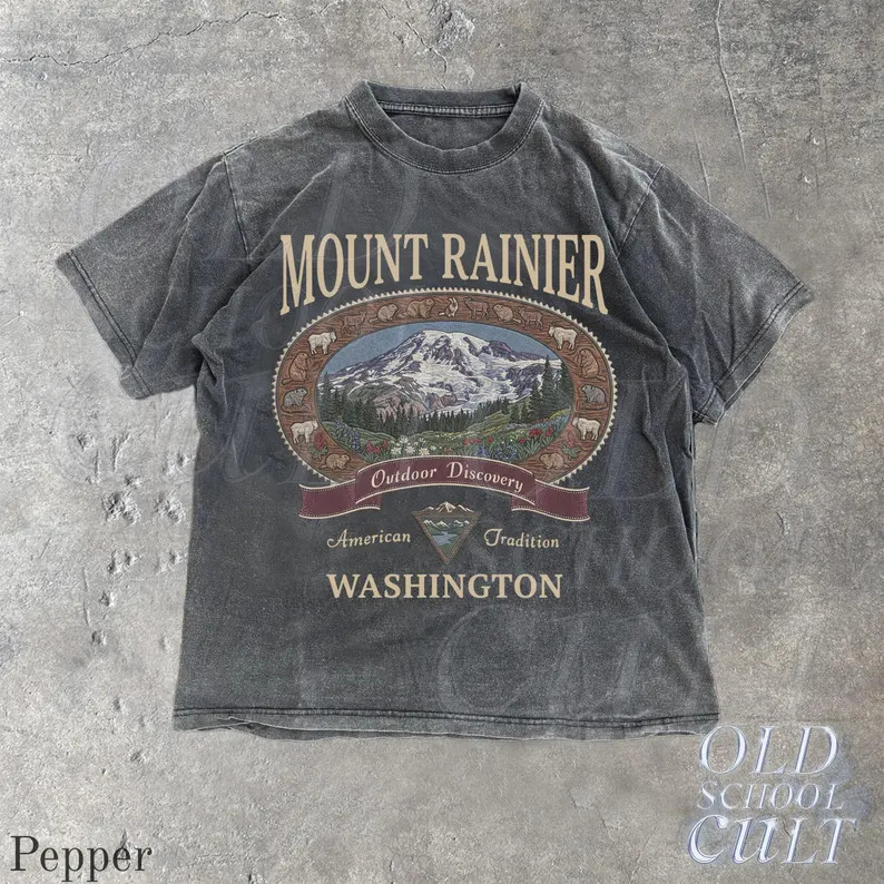 Vintage Mount Rainier Washington Graphic Comfort Tee
