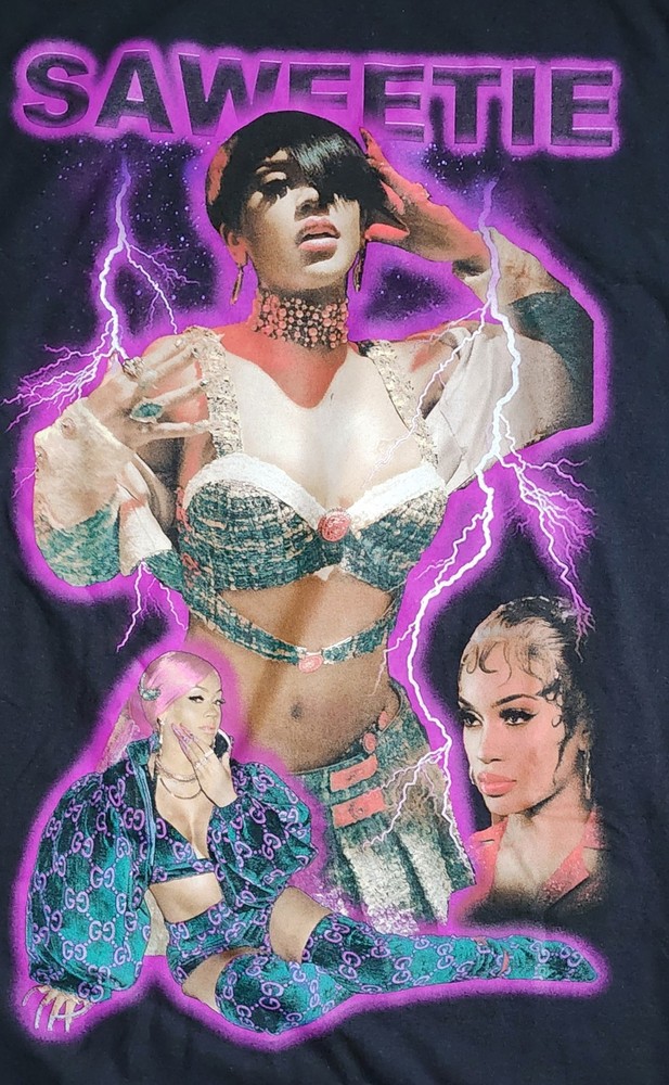 Saweetie Rapper T-Shirt Men’s Sz 2XL Hip Hop Music Female Rapper Street Rap Tee