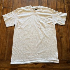 Vtg Platinum Plus Shirt Mens L Gray Pocket Tee T-Shirt Crewneck Made USA 50/50
