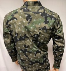 VALENTINO CAMO ARMY SHIRT V LOGO SIZE 53 COLLAR 17