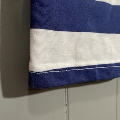 Vintage 80s Hang Ten Size MT Navy White Striped Boxy Nautical T Shirt