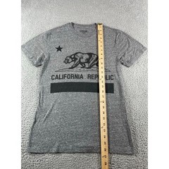 California Republic Shirt Mens Small Gray Bear Leisure Lounge Cotton Poly Blend