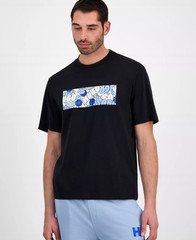 Hugo Boss Men’s Nurix Crewneck Abstract Logo Graphic T-Shirt Black-Small