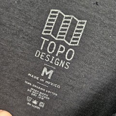 TOPO DESIGNS T SHIRT Men Medium Organic Cotton Tight Knit Graphic Print *Pinhole