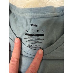 Sitka Men’s Short Sleeve Logo Tee in Light Blue 100% Pima Cotton XL