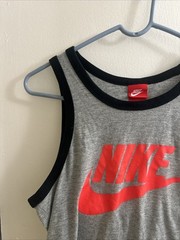 Nike Sportswear Ace Logo Ringer Icon Tank Mens Small Black Gray Red Tag
