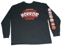Halloween Horror Nights HHN 2023 Studio Screamers Black Long Sleeve T-Shirt 3XL