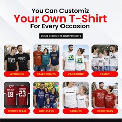 Personalized Custom T-Shirt Printing with your photo, text, logo, anything New