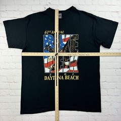 VTG Bike Week 2002 Daytona Beach FL Eagle USA Flag Double Sided T-Shirt Sz XXL
