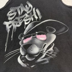 Pink Panther Stay Fresh Graphic Tank Top Mens Small Black 2013 Streetwear Skater