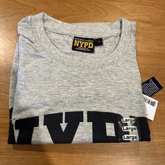 NYPD Gray Tee Shirt with Navy Print. Men’s Size Large New