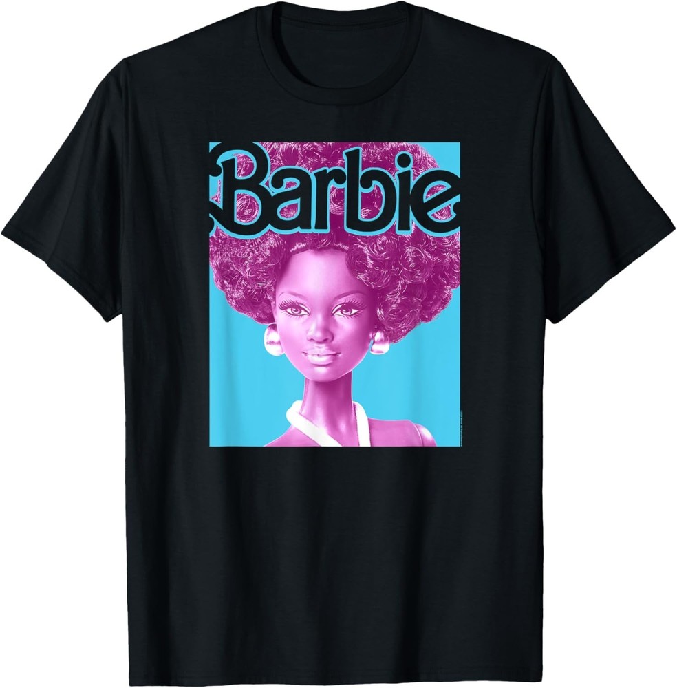 Barbie Afro Doll Classic Fit T-Shirt, Adult Round Neck, Short Sleeve
