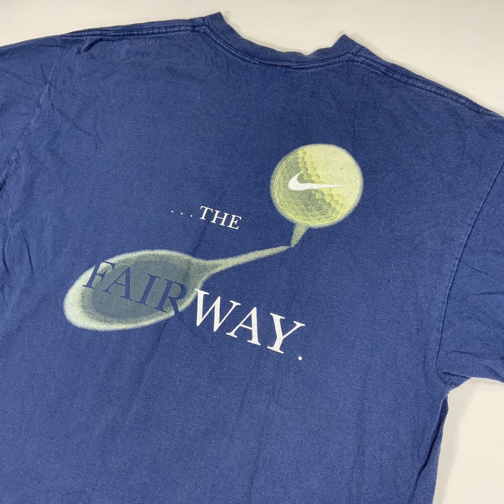 Vintage Nike Graphic Golf T-Shirt Men’s Large Double Sided 90s Y2K Dadcore