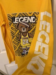 Bailey Apparel Men’s Sz L Legend Long Sleeve No 24 T-Shirt Yellow