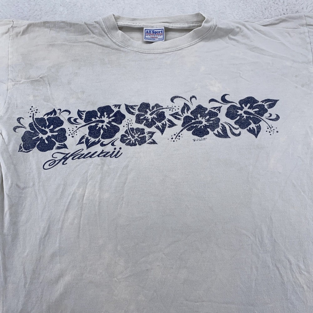 Vintage Hawaii Shirt Mens Large Floral Hibiscus Surf Beach Skate AllSport 90s