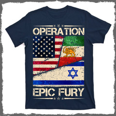 Operation Epic Fury Flag America Iran And Israe T-Shirt Unisex