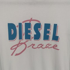 DIESEL Mens T Shirt White Retro Size 38″ XL But Fits Medium