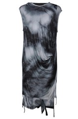 New Tom Rebl Gray White Full Length Sleevess Shirt sz XL X Large Drapey Front