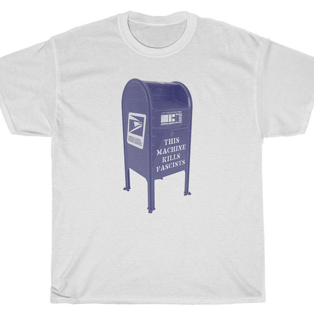 THIS MACHINE KILLS FASCISTS MAILBOX T-Shirt – Guthrie antifa blm
