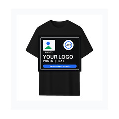 Custom Team T-Shirt Upload Logo Photo Text Front Back Cotton Tee