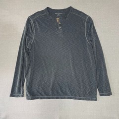 Sable Stone Mens 3 button Henley Long Sleeve Heathered Grey XL Heritage Coastal