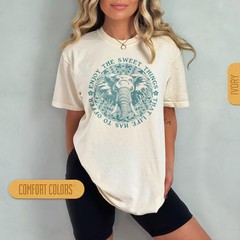 Retro Elephant Graphic Comfort Tee Soft Cotton