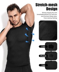 Men’s Compression Shirts 4 Pack, Short Sleeve Athletic Compression Tops Cool …