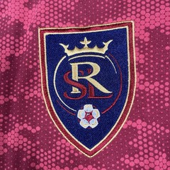 The Wild Collective Real Salt Lake Baseball Jersey Size L Red Digital Camo *EUC