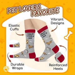 Funny Socks Dog Women Lady Crazy Pet Lovers Lady Novelty Crew Casual