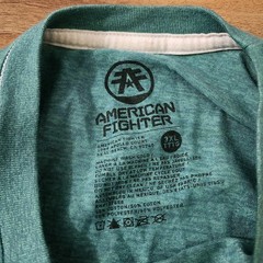 American Fighter Double Sided Graphic T-Shirt Turquoise Size 3XL/XXXL