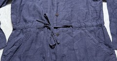 Frank Leder Shacket Mens Small Drawstring Waist 100% Linen Chore Shirt Jacket